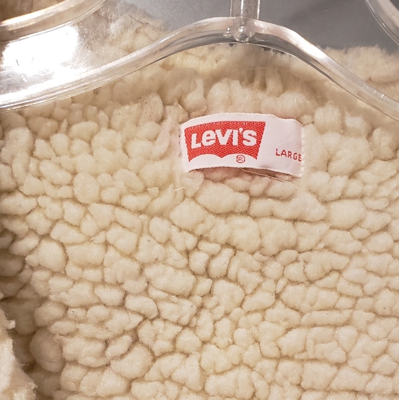 Vintage Levis Sherpa Vest Large 1990s Trucker - Picture 2 of 4